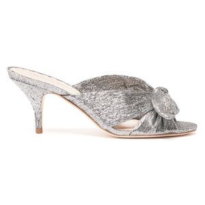 Loeffler Randall Luisa Knotted Metallic Leather Mules